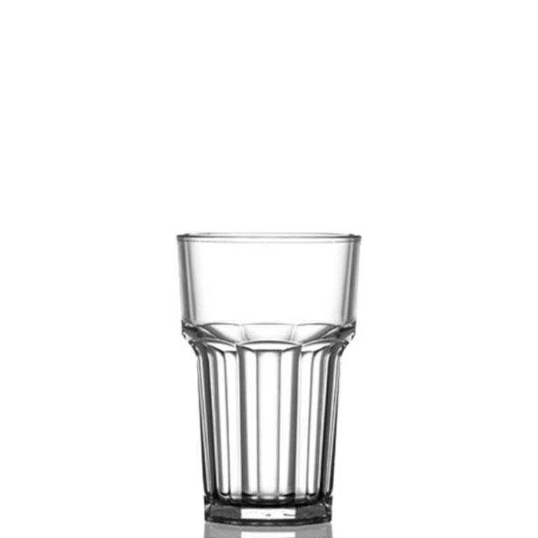 Glas Remedy Hoog 29 cl. Kunststof. dit transparante glas kan bedrukt worden